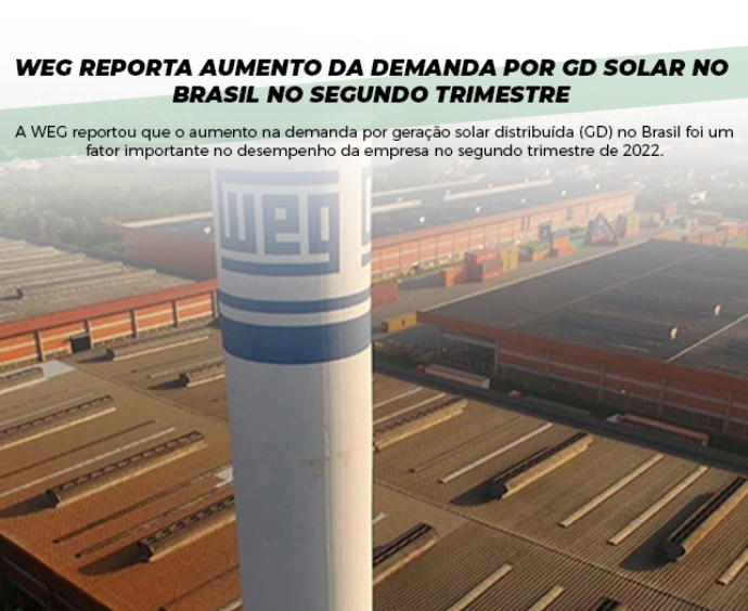 WEG reporta aumento da demanda por GD solar no Brasil no segundo trimestre